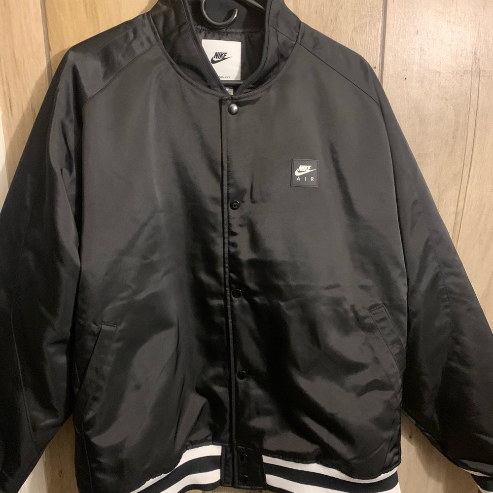 Nike Black Bomber Jacket with White Accents